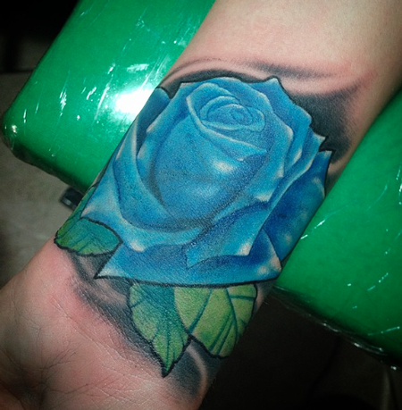 Tattoos - Blue Rose Color Tattoo - 108120